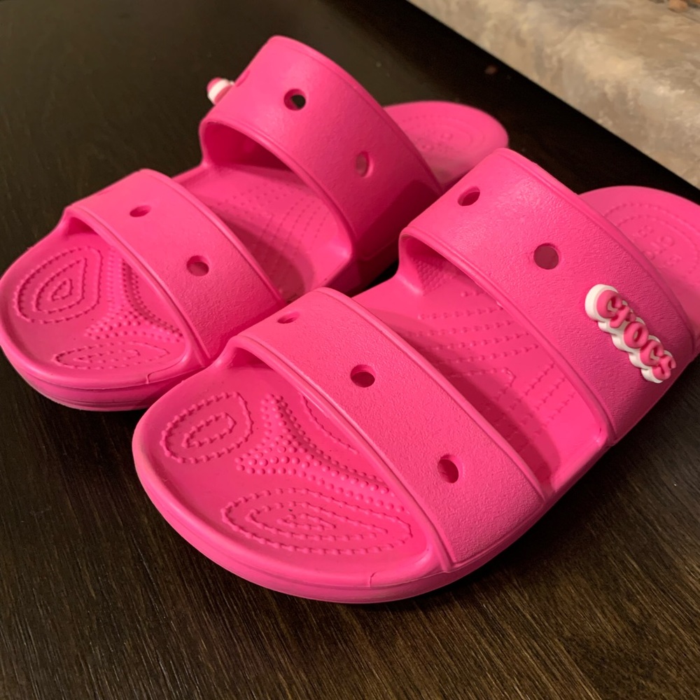 Hot pink crocs